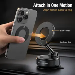 GripMag Vacuum Magnetic Phone Mount — Car, Desk, Gym & Travel