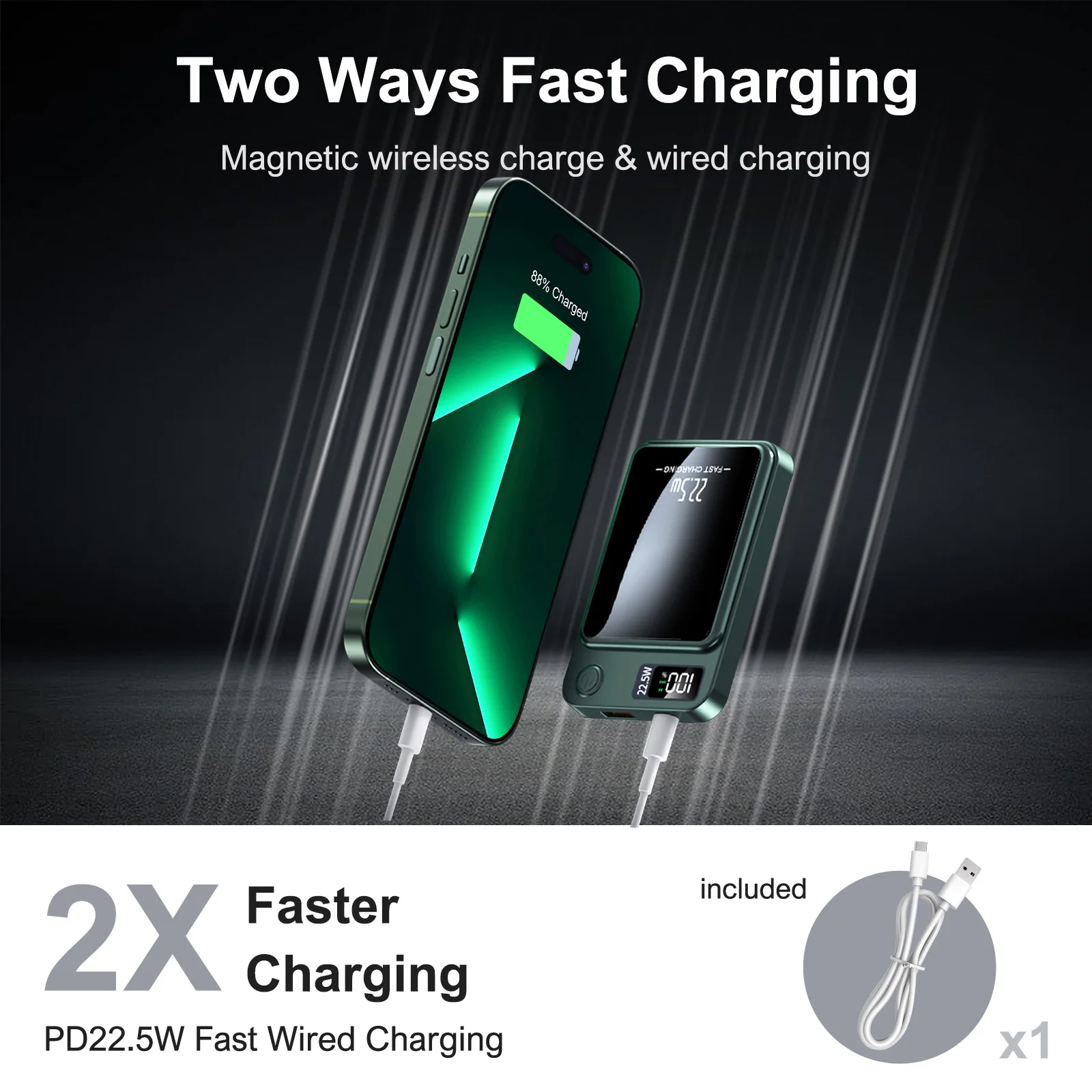 MagPack 10,000 mAh Magnetic Power Bank — 22.5W Fast Charge, LED Display - Image 4